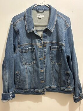 Ava & Viv Medium Blue Denim Jacket with Chest Pockets